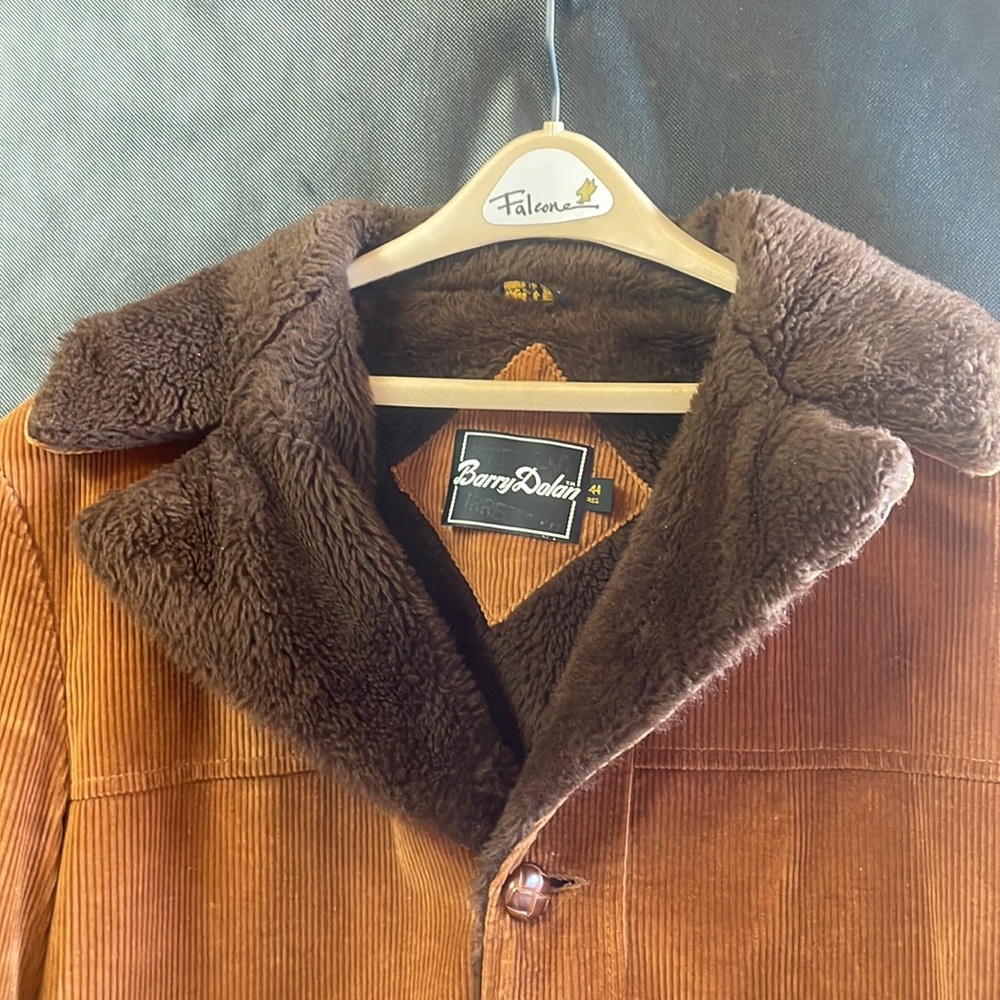Corduroy Puffer Coat with Faux Fur Collar - Brown - Picture 4 of 12